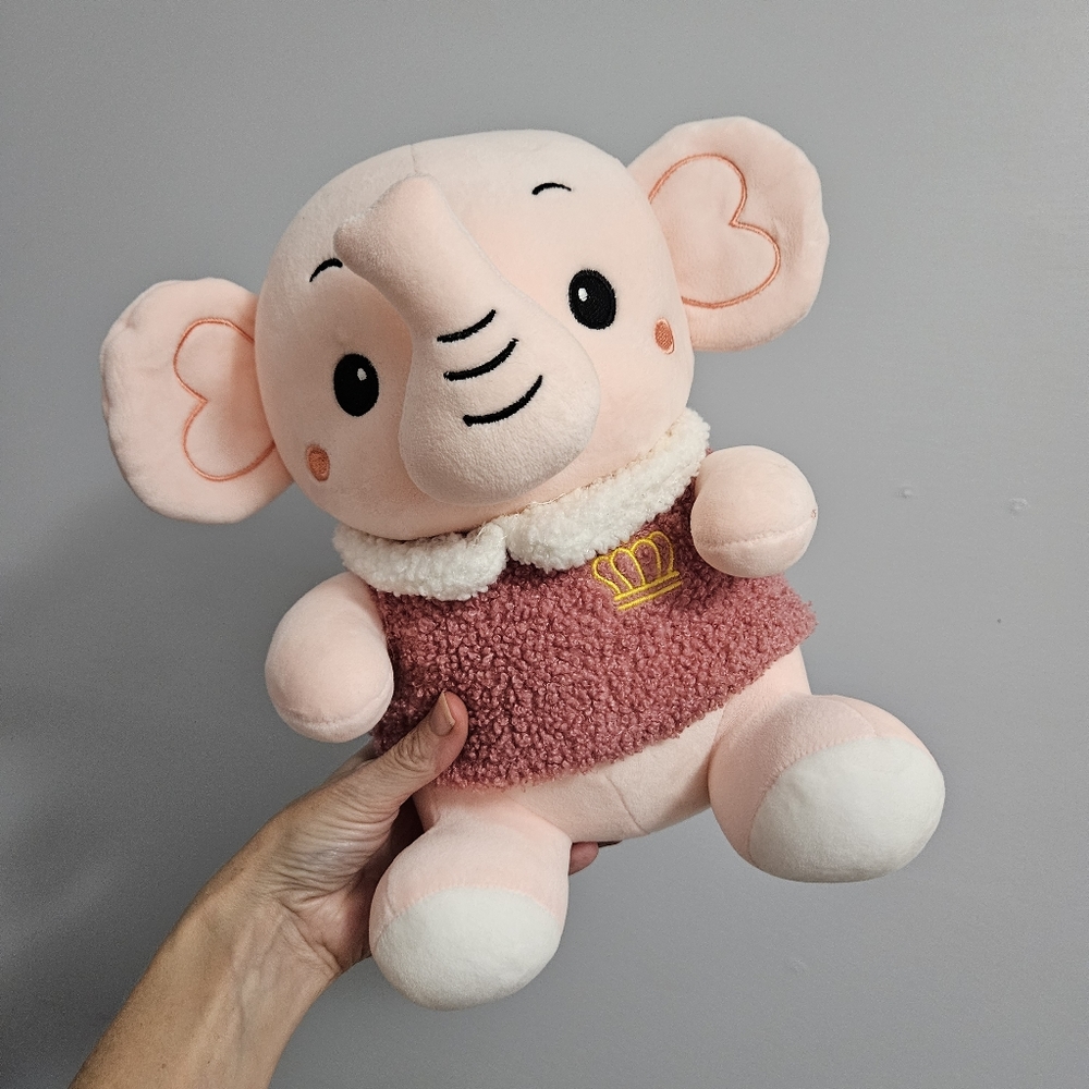 Pink Baby Elephant Stuffed Animal Plush - Picture 10 of 15